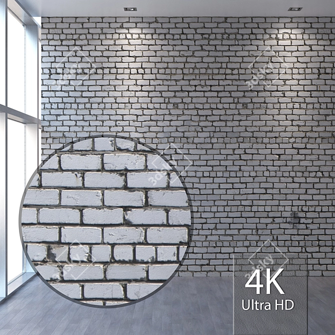 Seamless 4K Brickwork Texture 3D model image 1