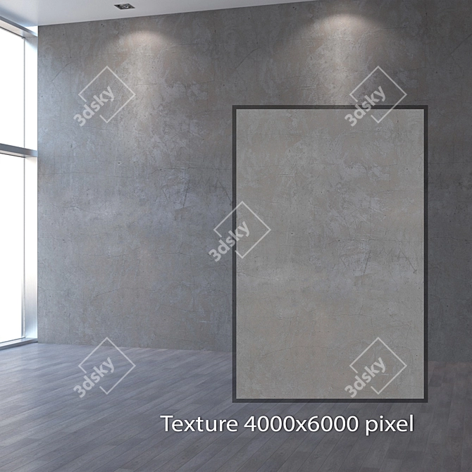 Seamless 4K Concrete Wall Texture 3D model image 2