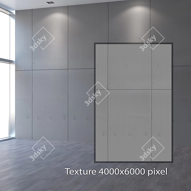 Seamless 4K Metal Wall Panel 3D model image 2