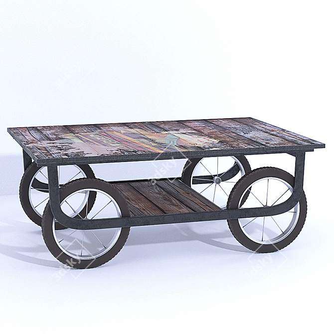 Industrial Chic Coffee Table 3D model image 1