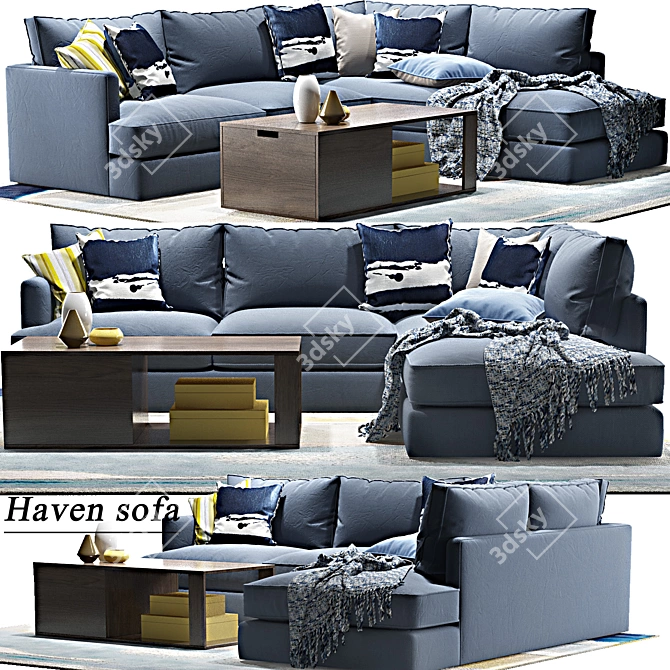 Modern Haven Sectional Set 3D model image 1