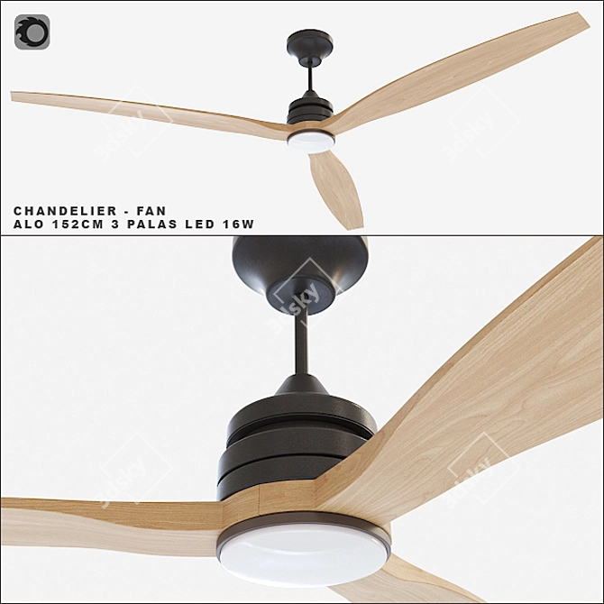 Faro Barcelona ALO Ceiling Fan - Elegant and Efficient 3D model image 1