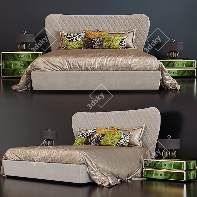 Roberto Cavalli Grace Bed - Elegant and Luxurious 3D model image 1