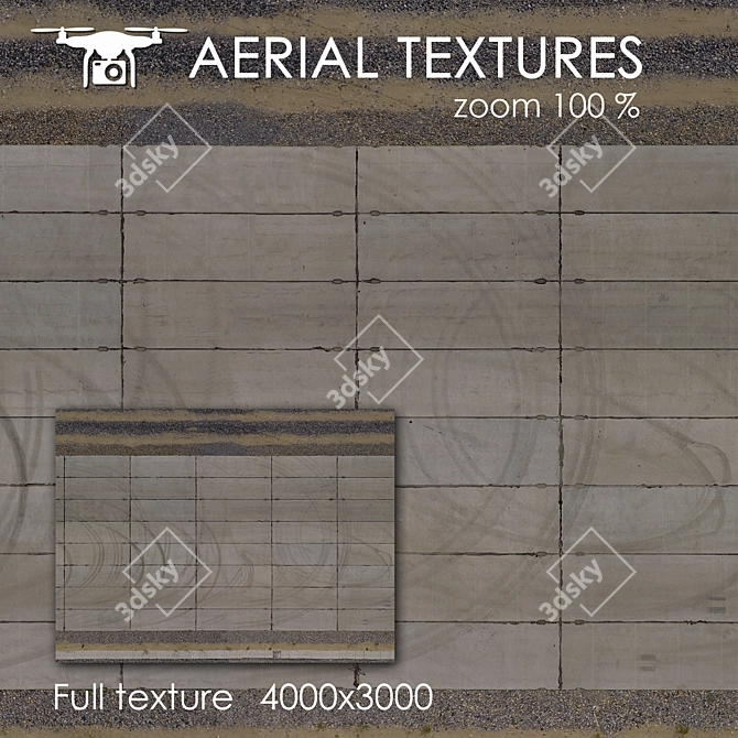 Aerial Road Plates: Seamless 4K Texture 3D model image 1