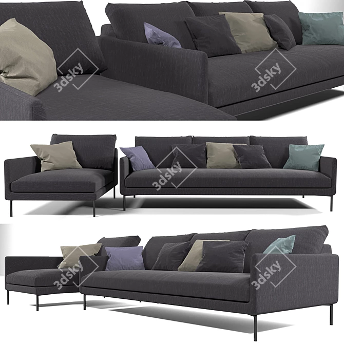 Modern Band Sofa: Comfort Redefined 3D model image 1