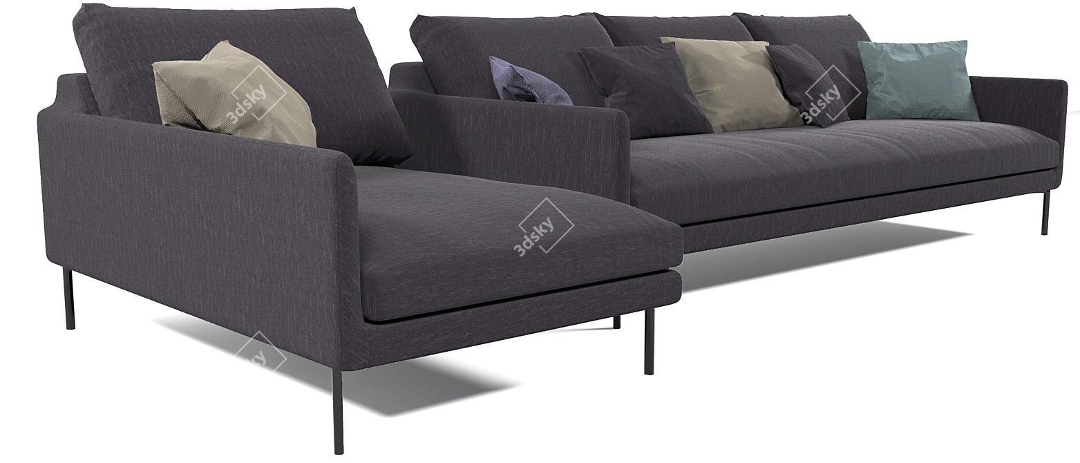 Modern Band Sofa: Comfort Redefined 3D model image 2