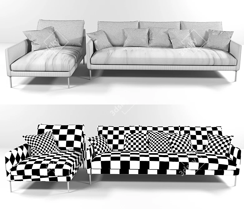 Modern Band Sofa: Comfort Redefined 3D model image 3