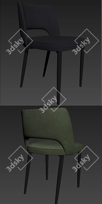 Elegant Dining Chair with 3DMax Compatibility 3D model image 2