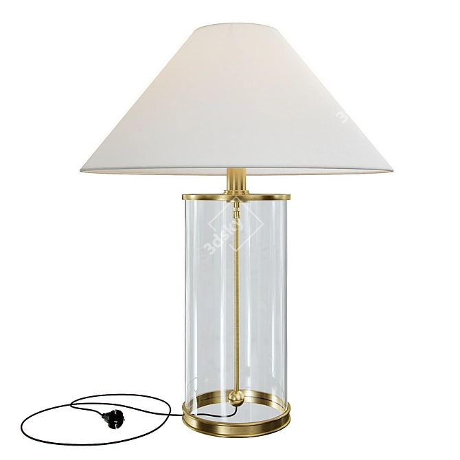 Ralph Lauren Brass Modern Table Lamp 3D model image 1