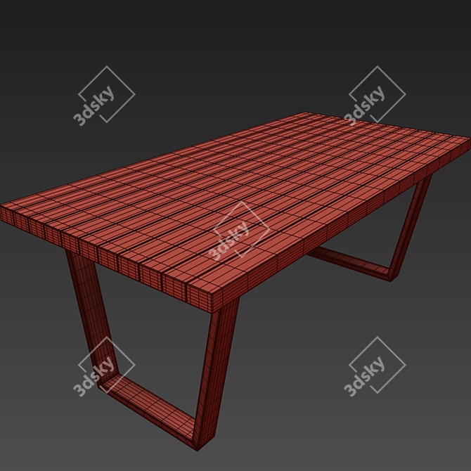 Calia Dining Set: Table, Chairs & Rug 3D model image 3