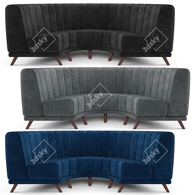 Luxury Velvet Sofa: Modern Elegance 3D model image 1