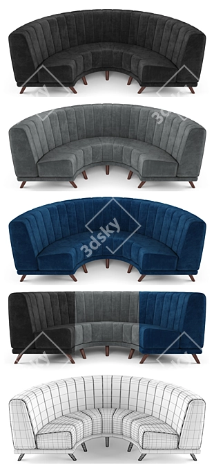 Luxury Velvet Sofa: Modern Elegance 3D model image 2