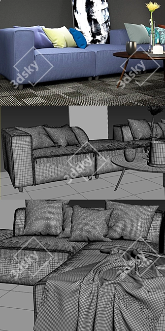 Contemporary Boconcept Carmo Sectional 3D model image 3