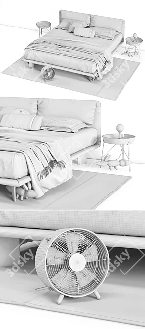 Alivar Cuddle Bed: Comfort Meets Style 3D model image 3