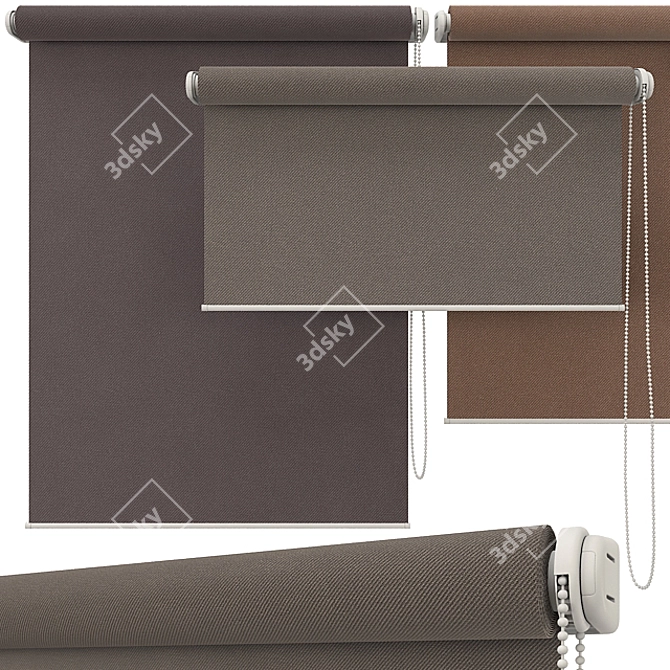 Adjustable Roller Blinds 3D model image 1