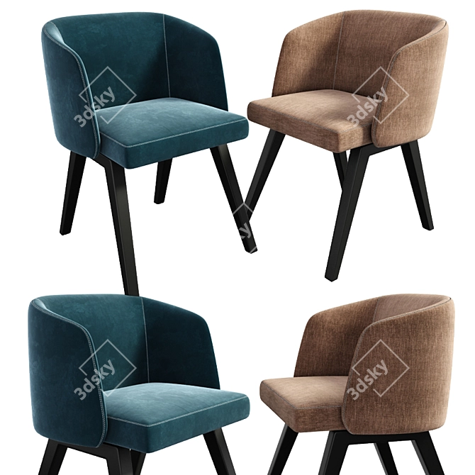 Elegant Minotti Creed Dining Chair 3D model image 2