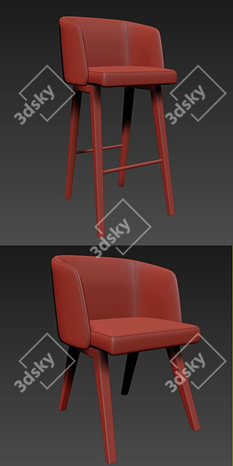 Elegant Minotti Creed Dining Chair 3D model image 3