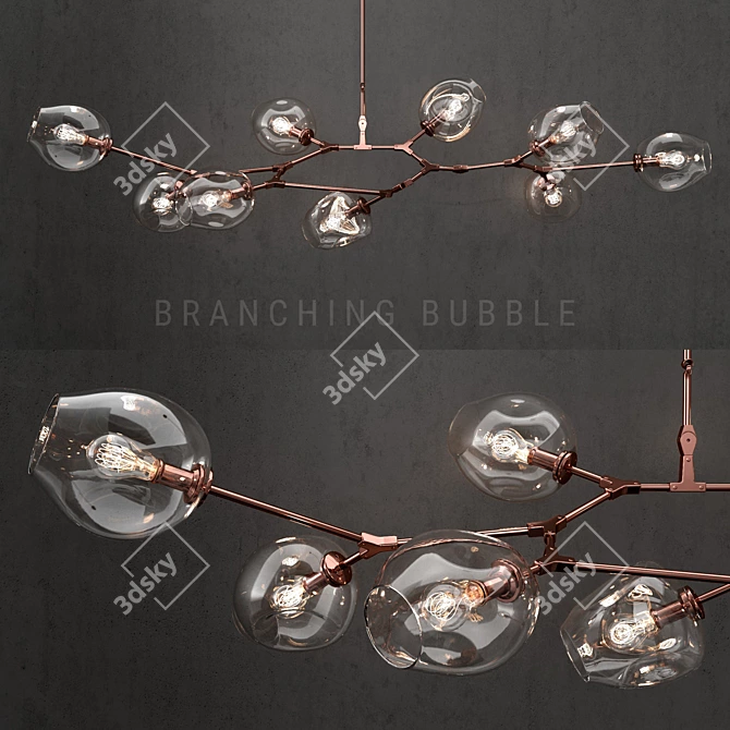 Branching Bubble 9-Lamp Chandelier 3D model image 1