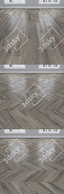 Maple Parquet: Herringbone, Linear & Chevron 3D model image 2