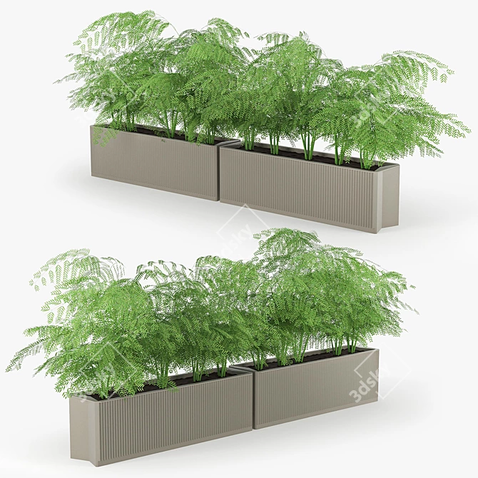 Terracotta Flowerbed: Elegant and Durable 3D model image 1