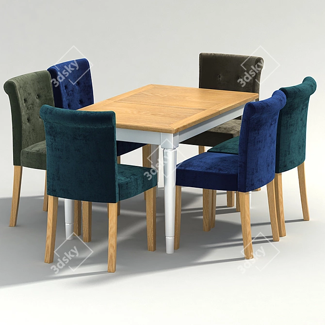 Karol Coletta Chair Set: Harmonious Table Collaboration 3D model image 1