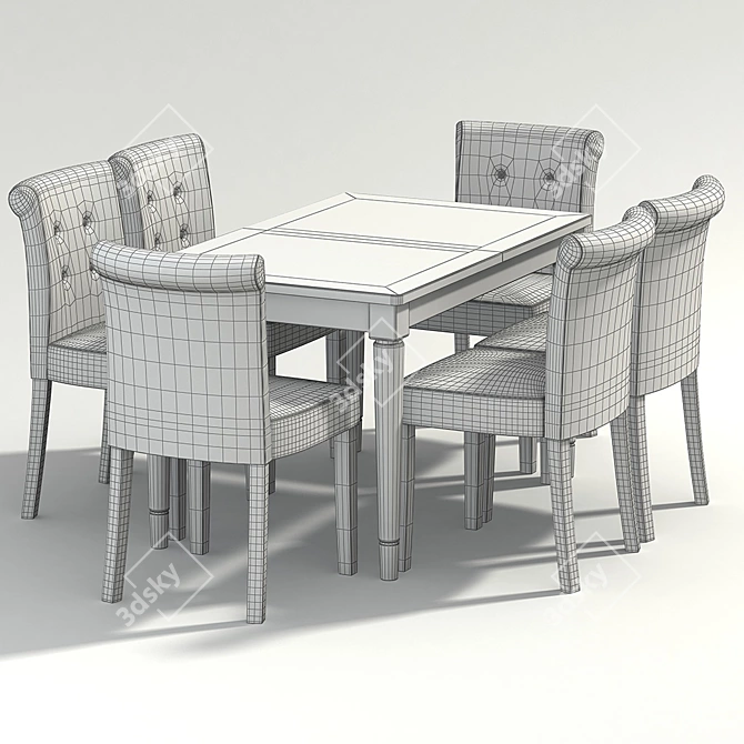 Karol Coletta Chair Set: Harmonious Table Collaboration 3D model image 2