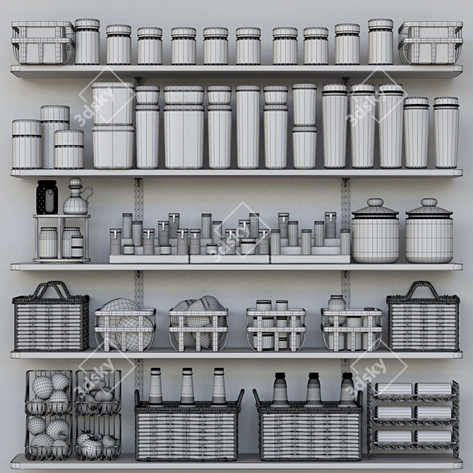 Title: Delicious Feast: Spices, Groceries, Peppers & More 3D model image 2