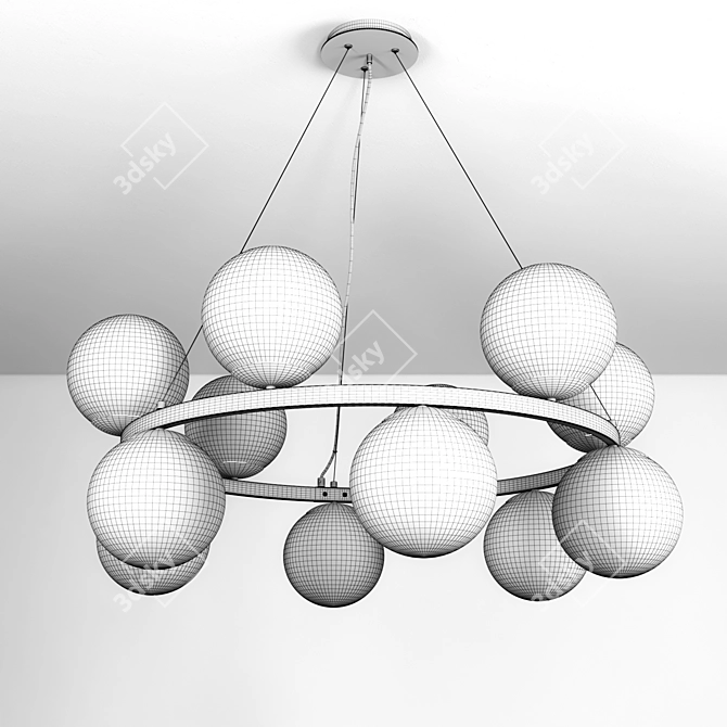Floating Brass Ring Pendant Light 3D model image 3