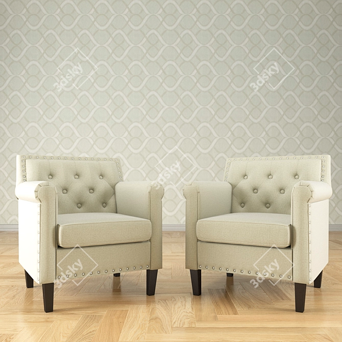 Elegant Armchair No. 16 3D model image 2