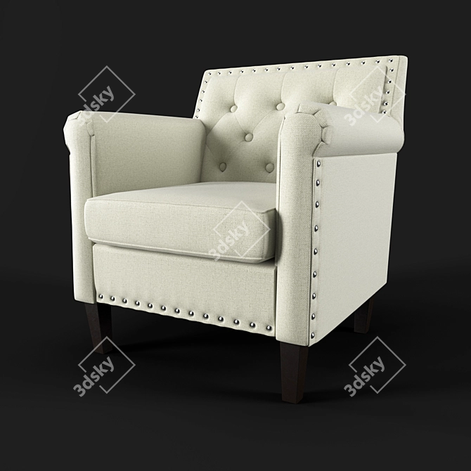 Elegant Armchair No. 16 3D model image 3