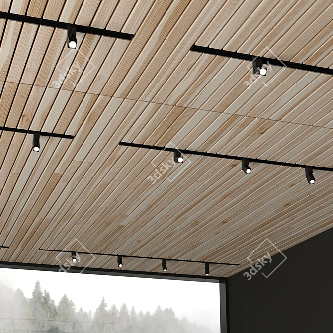 Wooden Ceiling Light Fixture: Edendesign Online Dot 3D model image 2