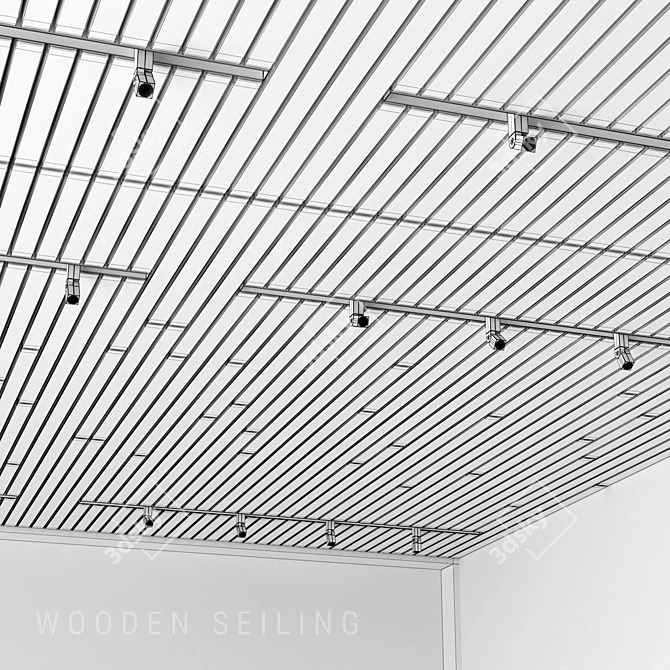 Wooden Ceiling Light Fixture: Edendesign Online Dot 3D model image 3