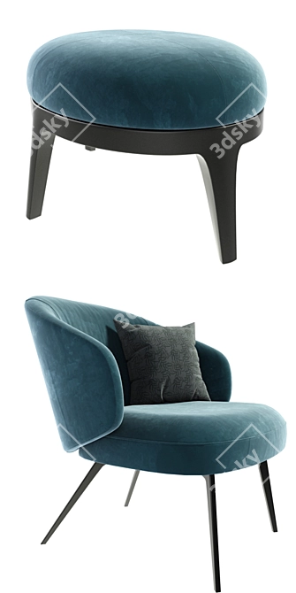 Elegant Lema Bice Arm Chair 3D model image 2