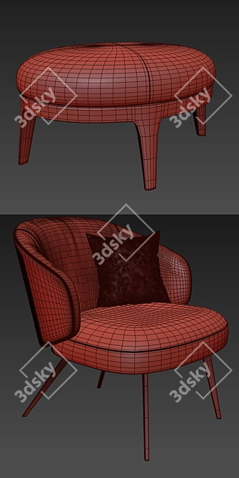 Elegant Lema Bice Arm Chair 3D model image 3