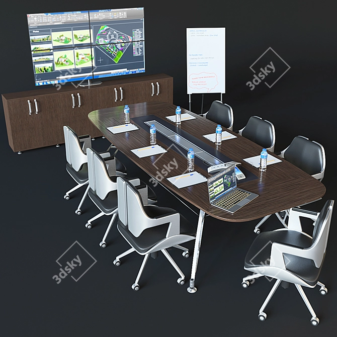 Executive Conference Room Set 3D model image 1