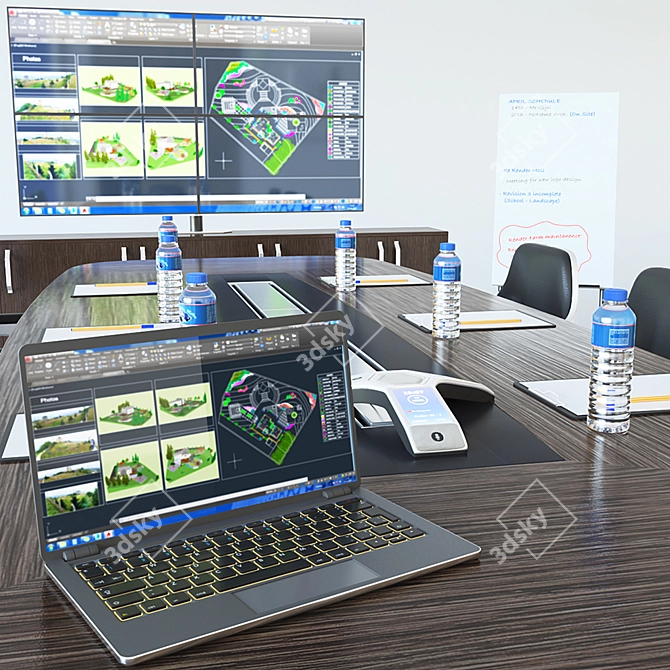 Executive Conference Room Set 3D model image 2