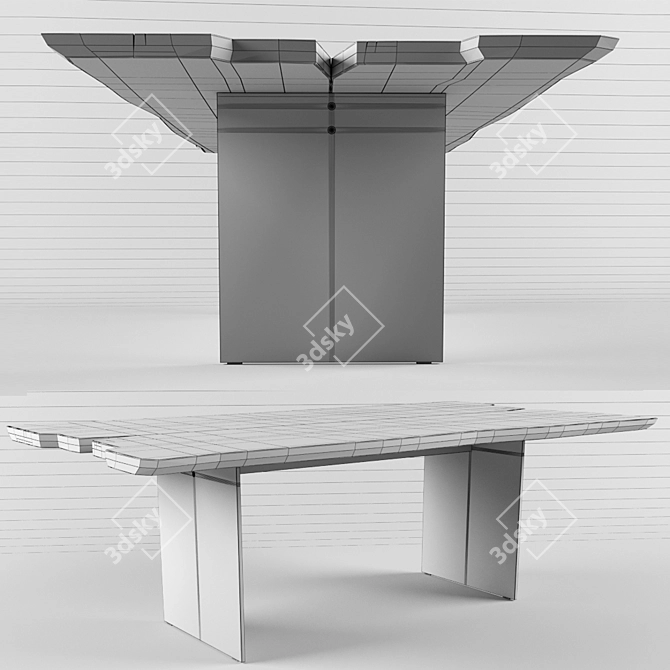 Butterfly Oak Wood Table 3D model image 3