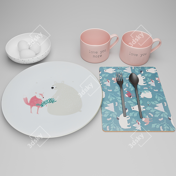 H&M Decor Set - Stylish and Versatile 3D model image 1