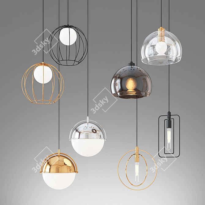 Modern Pendant Lighting Collection 3D model image 1