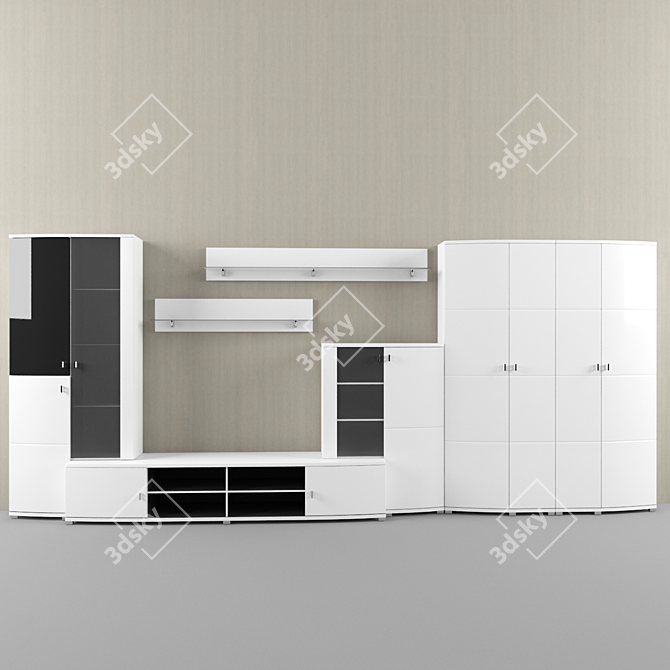 Monaco Living Room Set - Elegant and Functional 3D model image 1