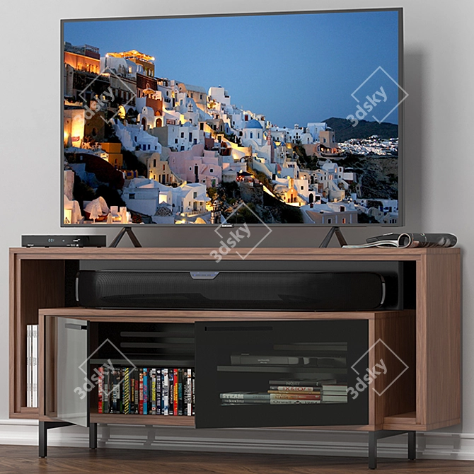 Sleek Cavo Media Cabinet 8168 3D model image 1