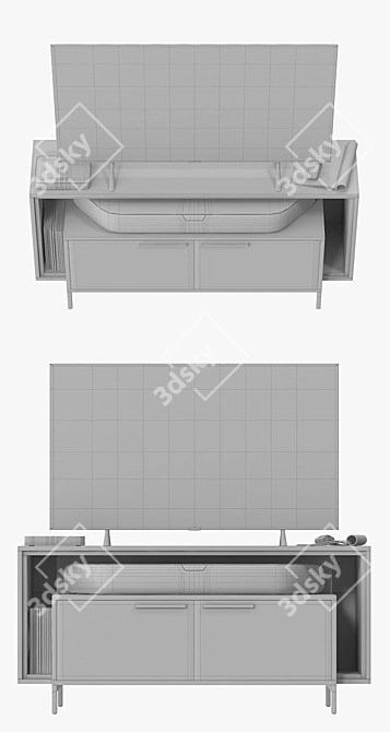 Sleek Cavo Media Cabinet 8168 3D model image 3