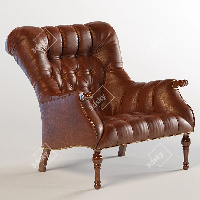 Elegant Leopold Chair 3D model image 1