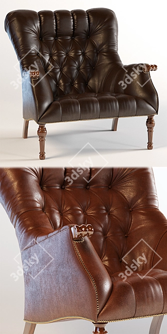 Elegant Leopold Chair 3D model image 2