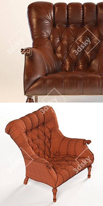 Elegant Leopold Chair 3D model image 3