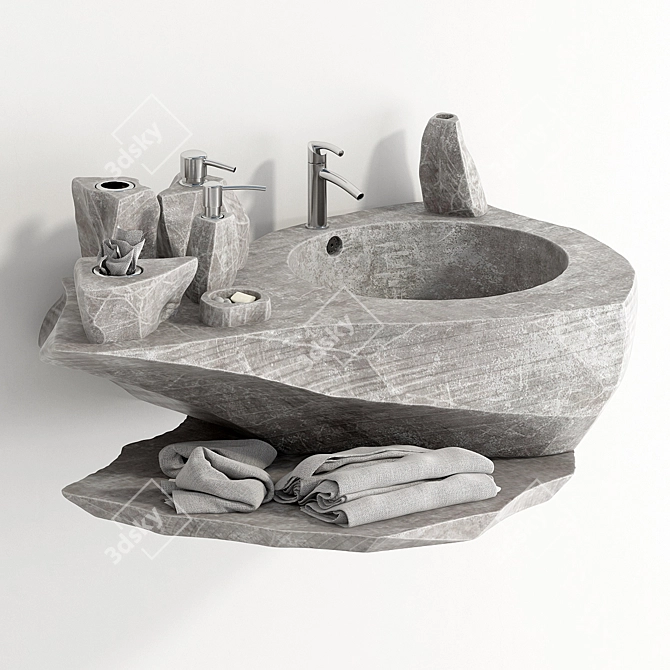 Rock Washstand: Elegant and Durable 3D model image 1