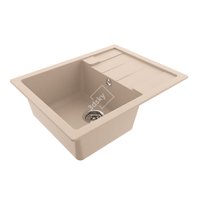 Title: SCHOCK ASTER 45D - Sleek and Functional Sink 3D model image 1