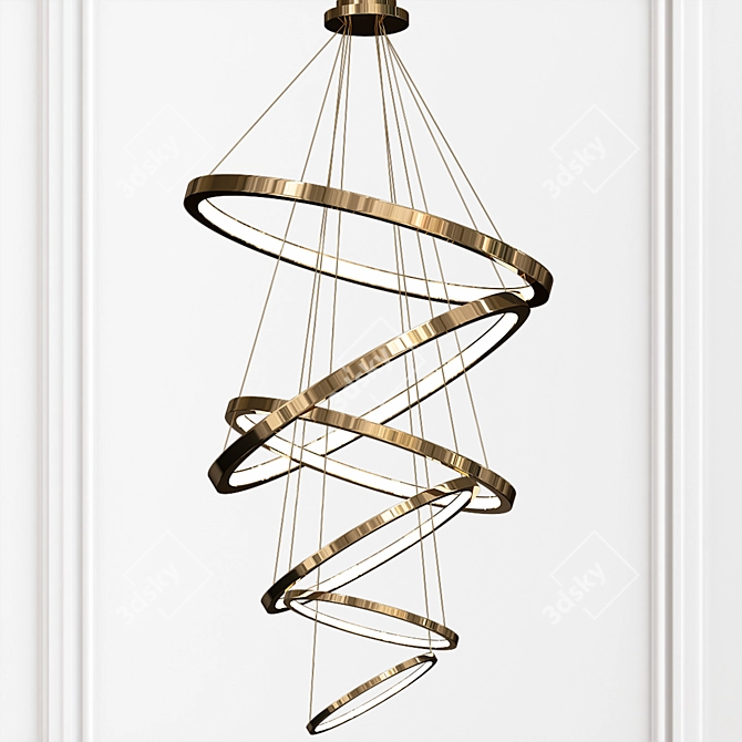 Spiral LED Chandelier Pendant 3D model image 1