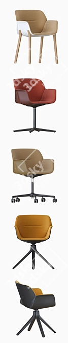 Andreu World Nuez Chair: Versatile 3D Models 3D model image 2