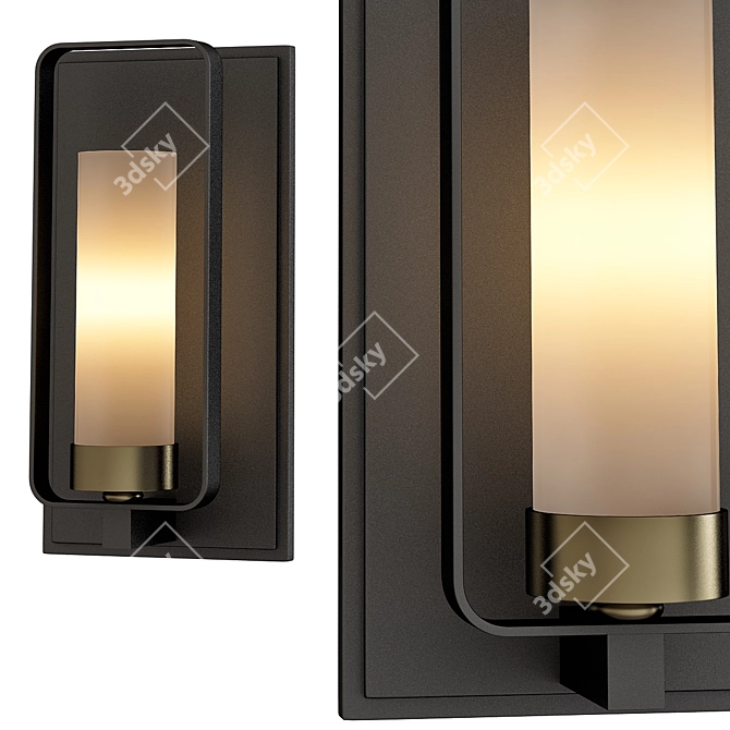 Sleek Gold Bronze Pendant Light 3D model image 1